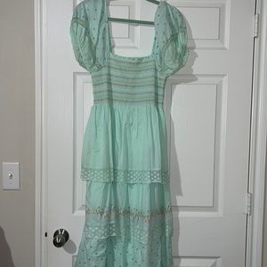 Loveshackfancy green maxi dress